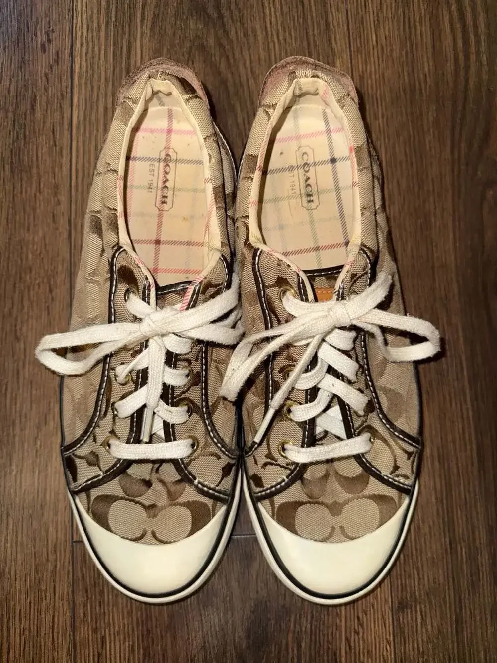 Coach Brown Signature Monogram Canvas Low Top Sneakers Size Women’s 11